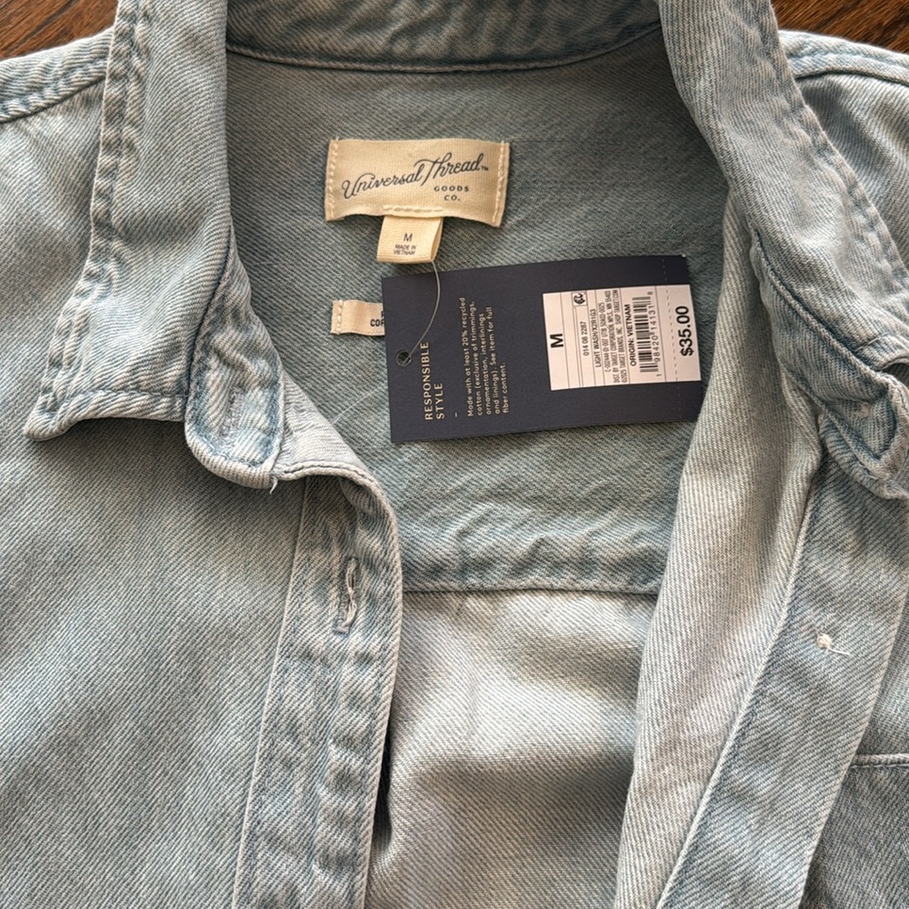 Universal Thread Light Blue Button Down Shirt - image 2